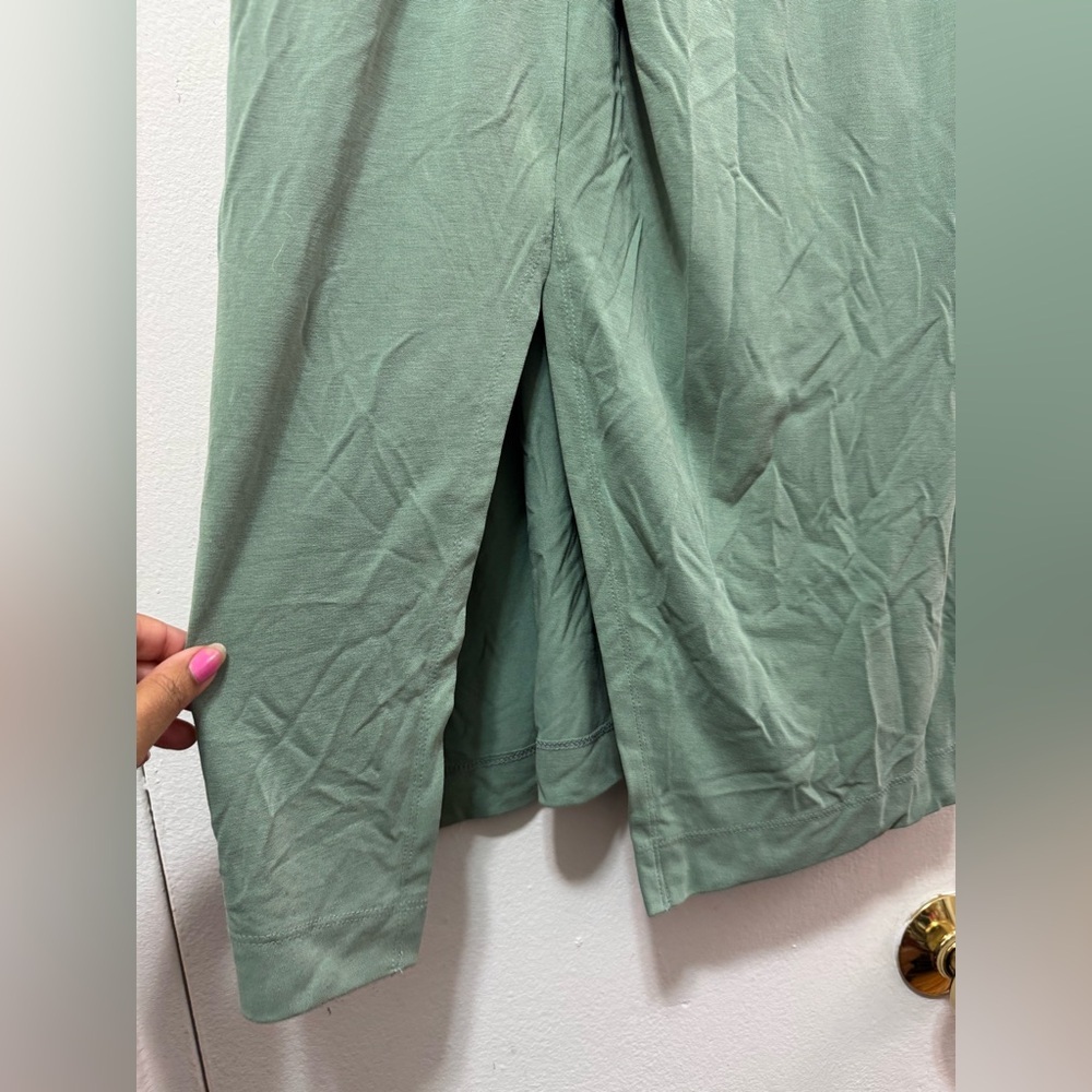 Anthropologie Jersey Midi Skirt in Sage Green Size Small with slit - Picture 5 of 9